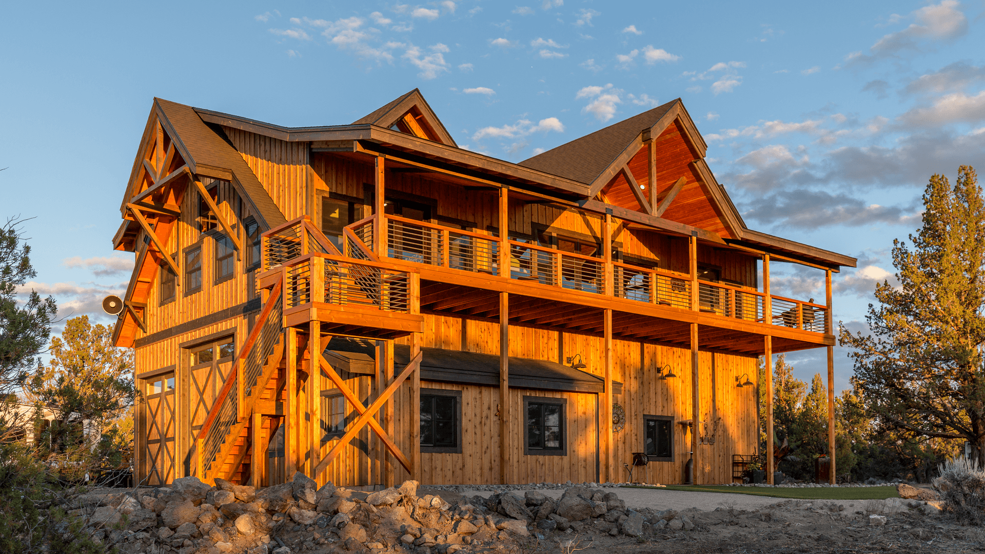 This custom barn home was designed and built by DC Builders in Bend, Oregon.