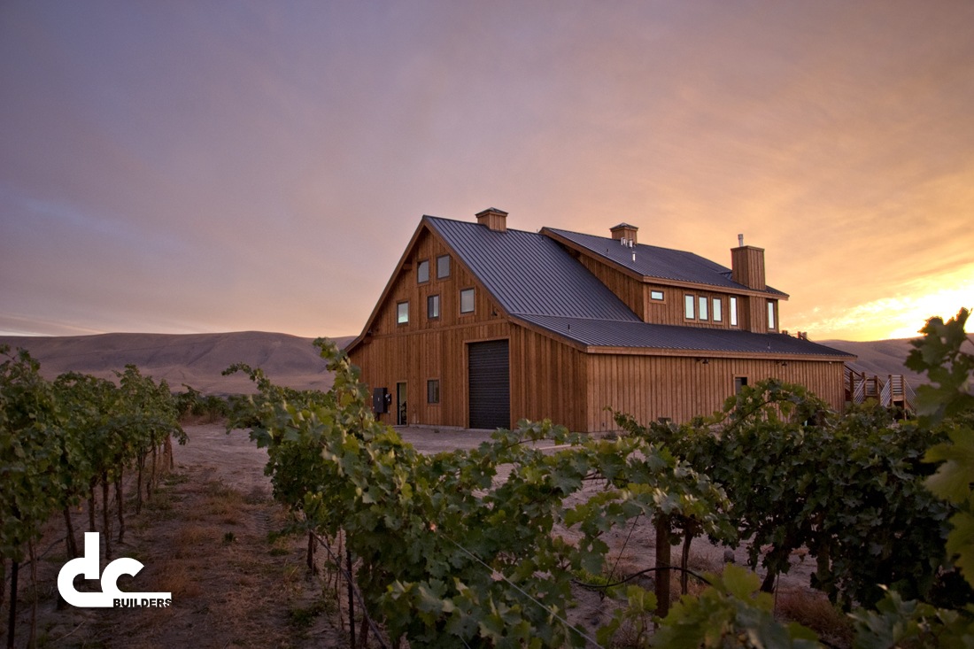 This winery and barn home in Benton City, California was built by DC Builders.