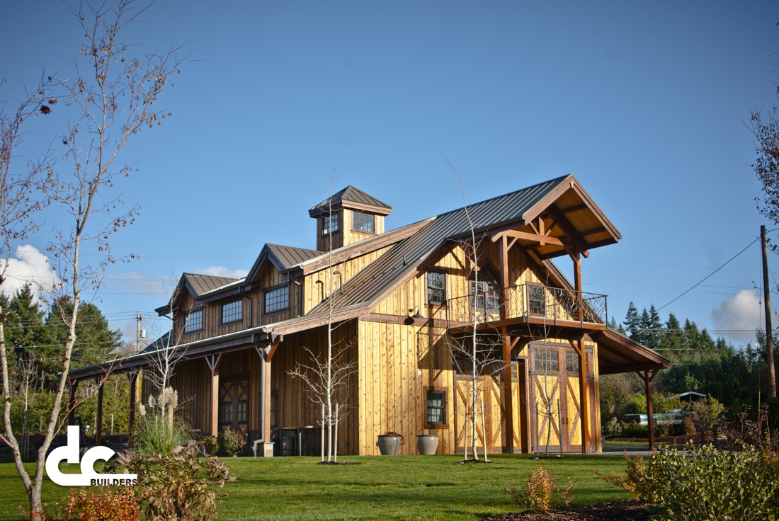 This barn with living quarters was custom designed and built by DC Builders in Sandy, Oregon.