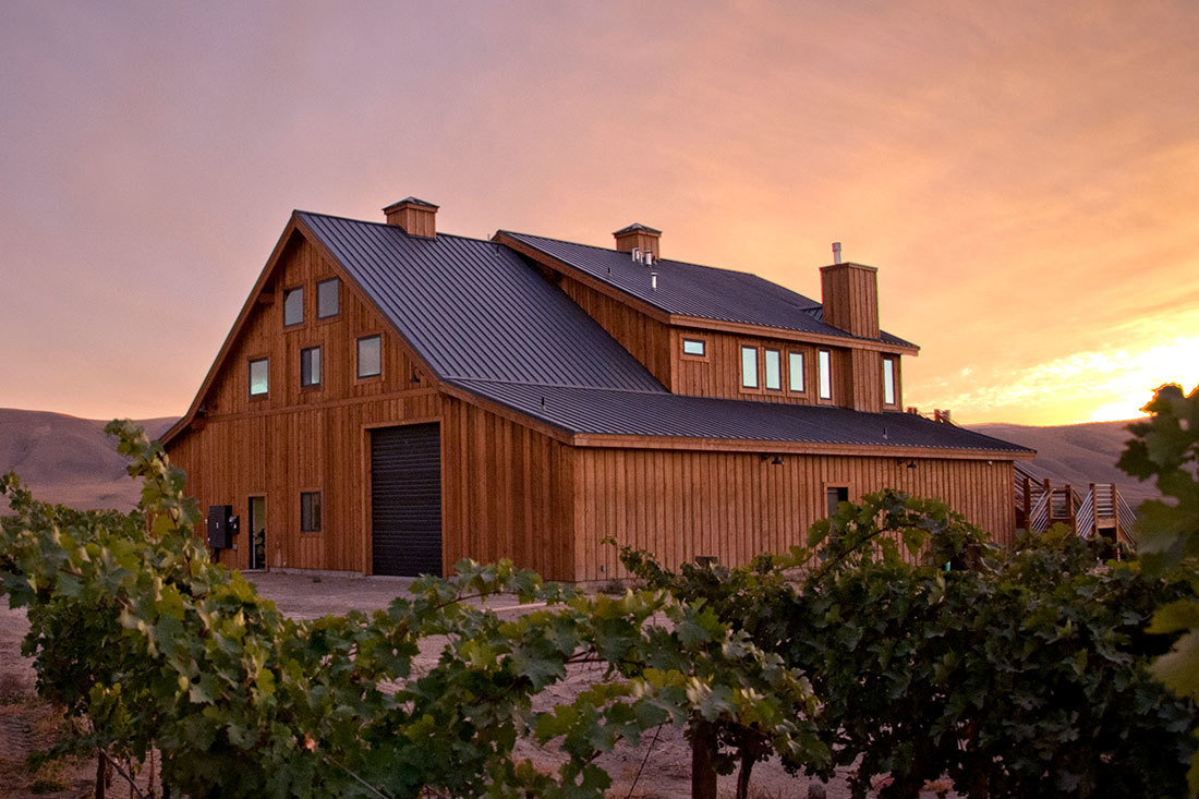 This custom winery was designed and built by DC Builders.