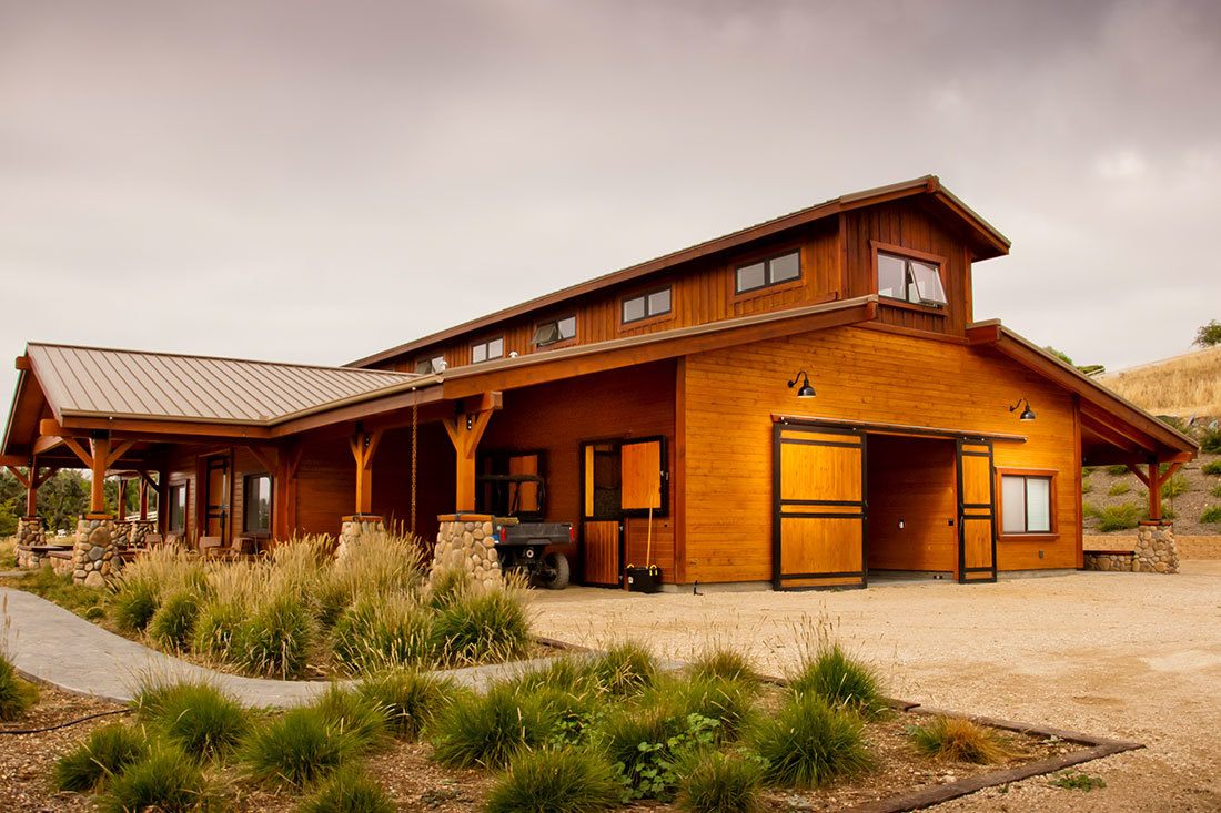 This custom monitor style barn was built in Santa Ynez, California by DC Builders.