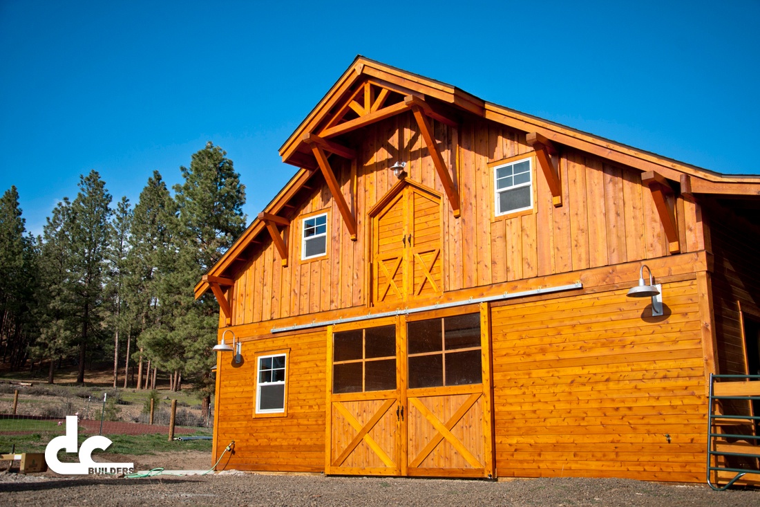 This custom horse barn in Wamic, Oregon was designed and built by DC Builders.