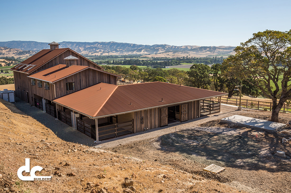 This equestrian facility in San Martin, California was custom designed and built by DC Builders.
