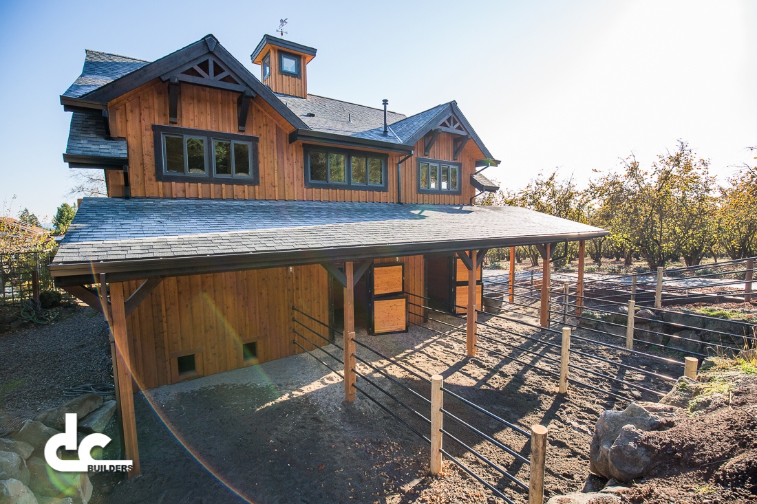 The holding areas on this custom barn in Cornelius, Oregon were built by DC Builders.