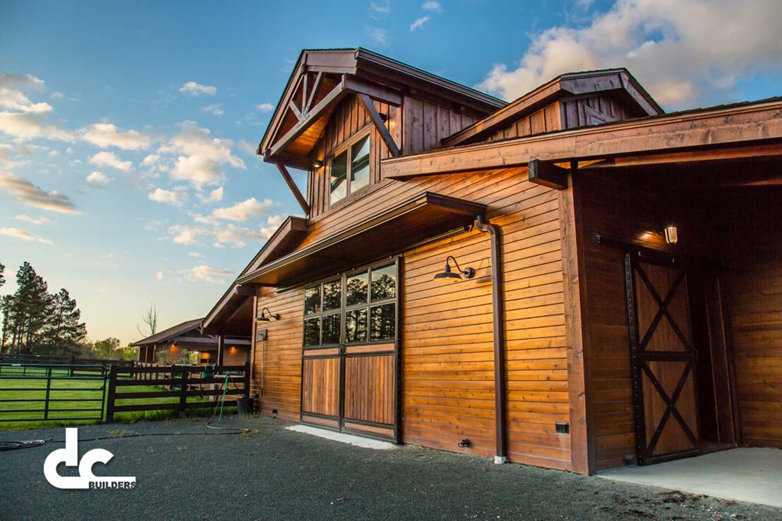 This custom barn was built by DC Builders in Burlington, North Carolina.