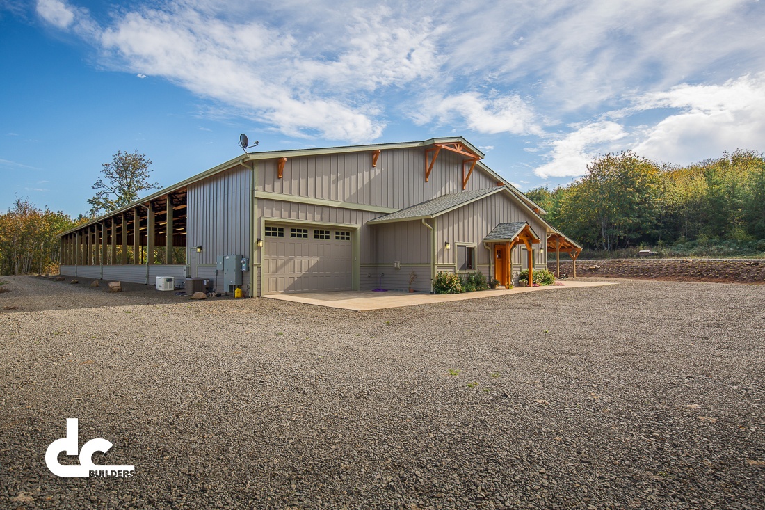 This covered riding arena was custom built and designed by DC Builders.