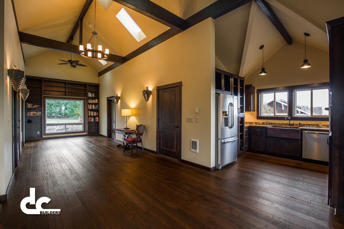 The living area in this apartment barn in Cornelius, Oregon was custom designed by DC Builders.