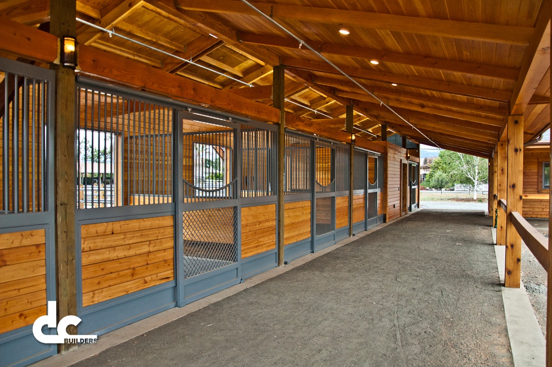 These custom stables in San Martin, California were built by DC Builders.