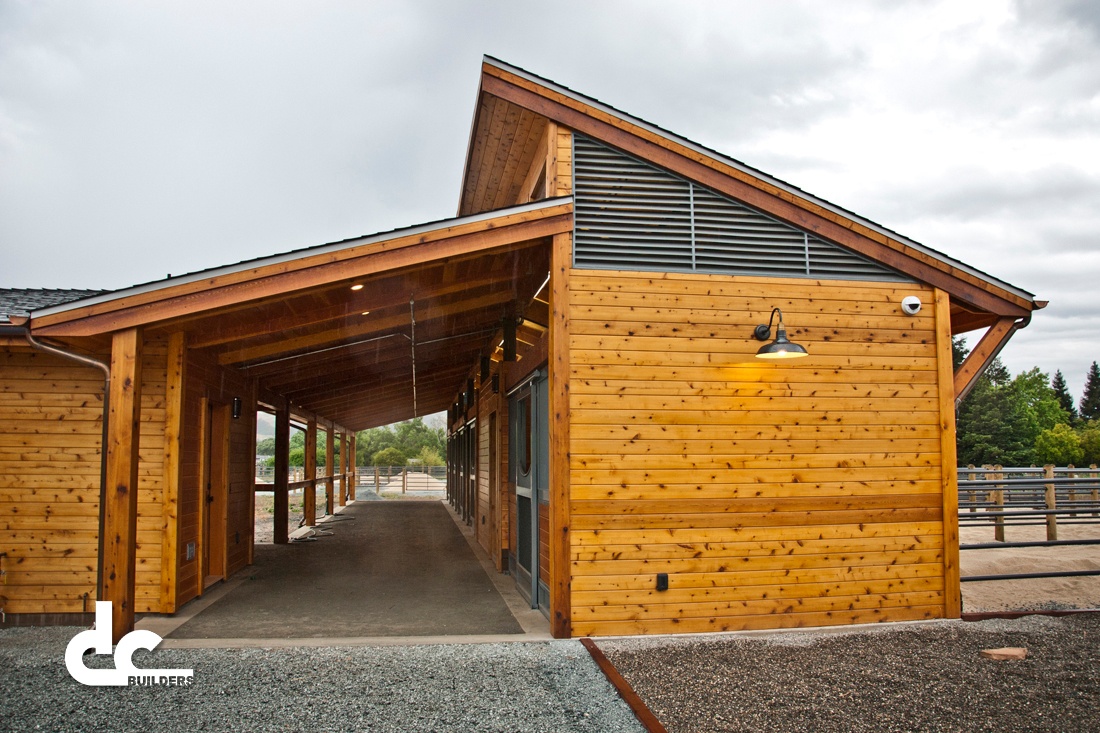 This custom designed shed row style barn was built by DC Builders in San Martin, California.