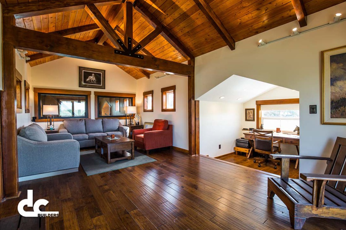 These custom living quarters are in a barn home in Burlington, North Carolina.