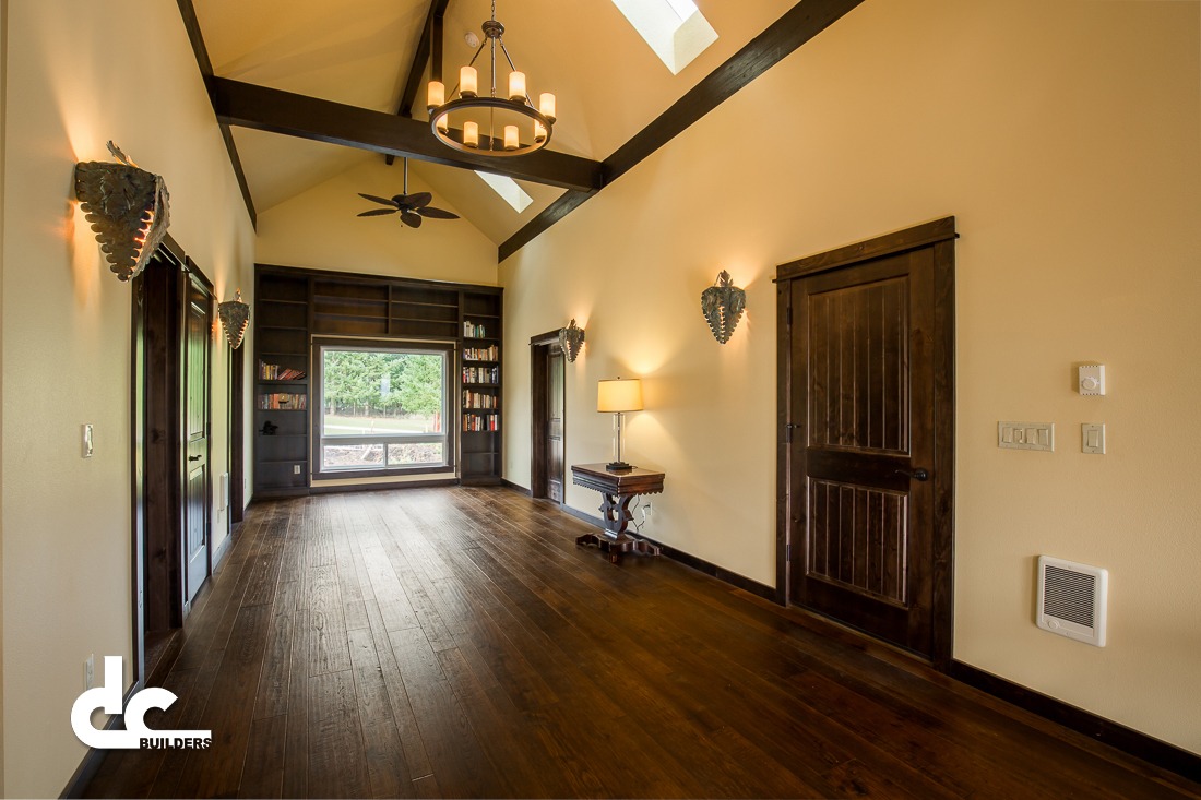 The all wood finishings in this custom home are a specialty of DC Builders.