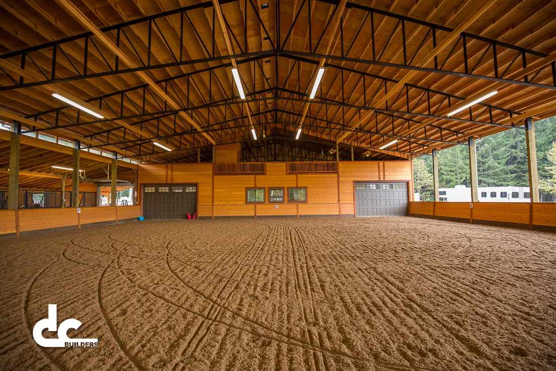 This custom riding arena from DC Builders has all the space you could ever need.