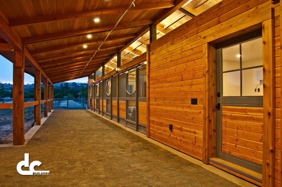 These horse stalls in San Martin, California were custom built by DC Builders.