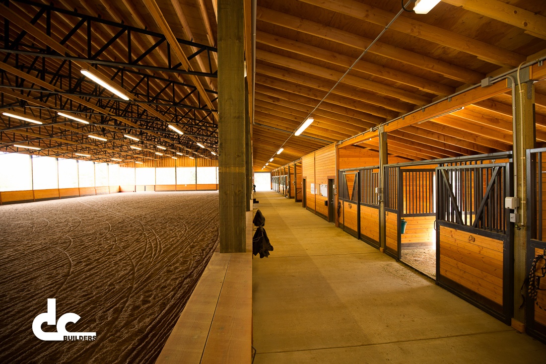 There is plenty of room to work in this covered riding arena from DC Builders.