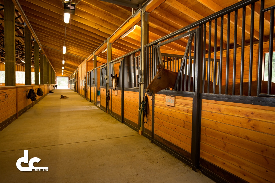 These custom horse stalls in Oregon City, Oregon were custom built by DC Builders.