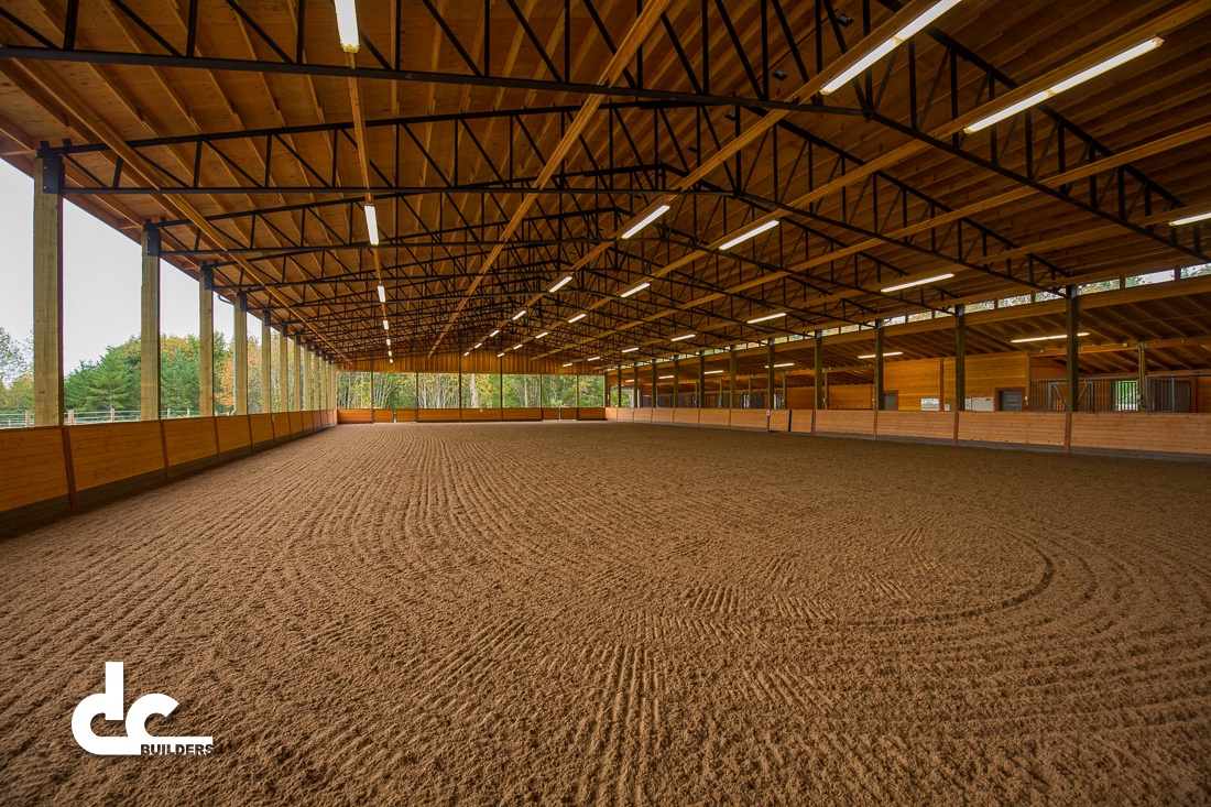 This covered riding arena in Oregon City, Oregon was designed and built by DC Builders.