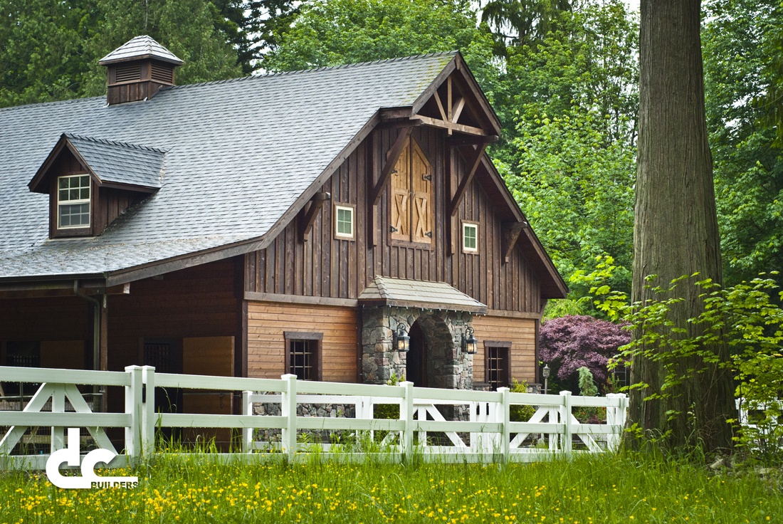 This stunning custom barn was designed and built by DC Builders.