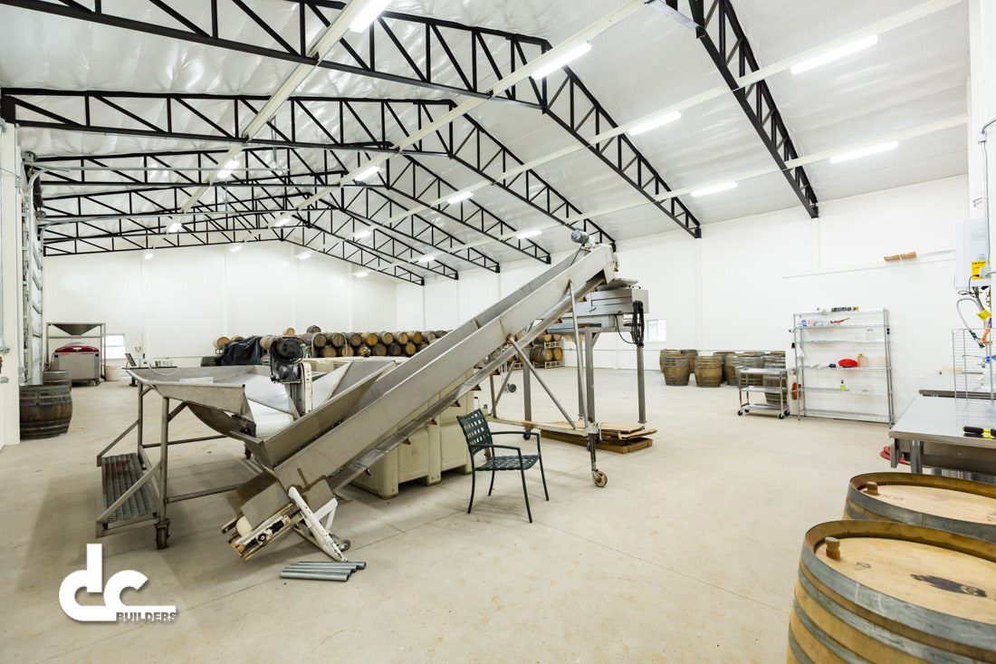 This wine production facility was custom built by DC Builders.