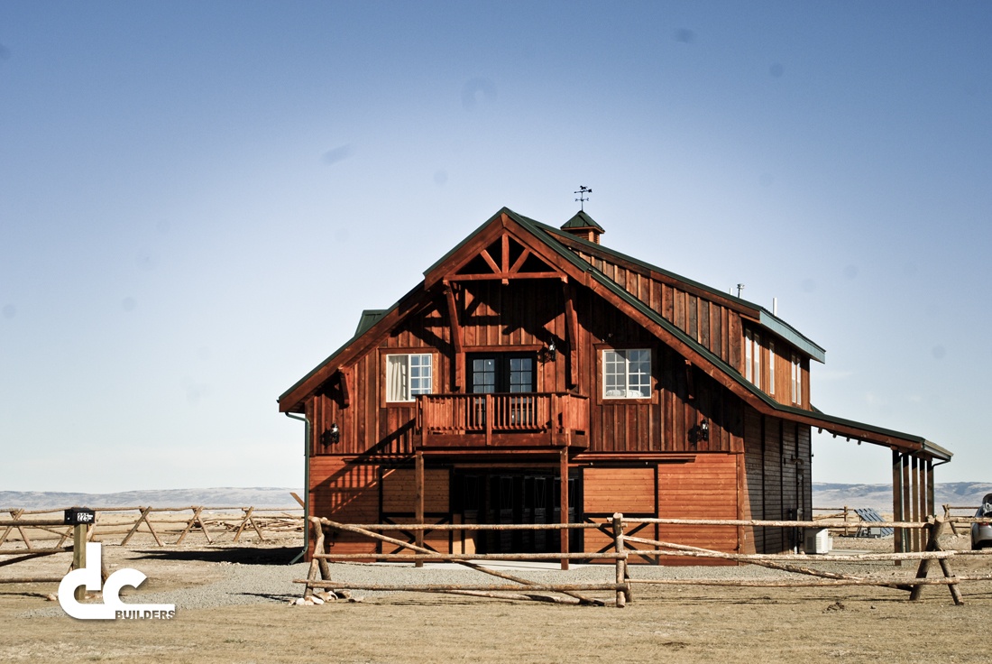 This barn with living quarters in Laramie, Wyoming was custom built by DC Builders.