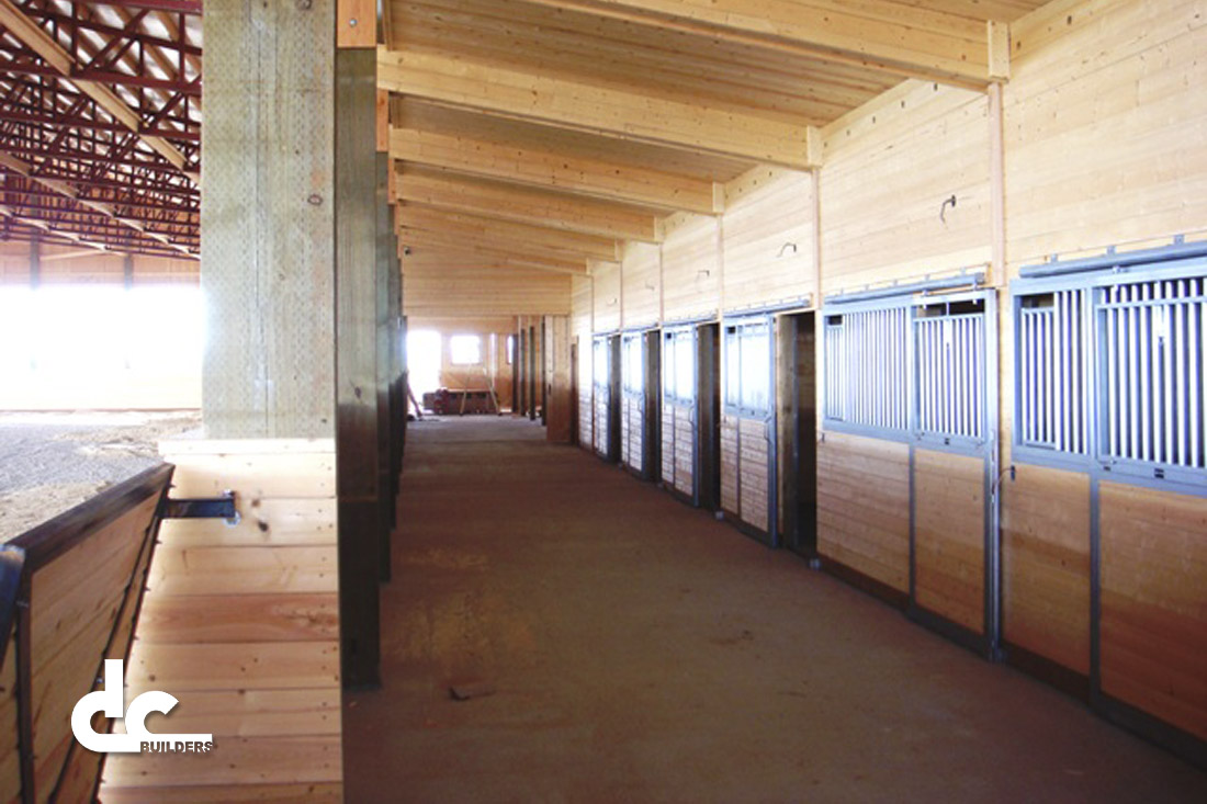 This covered riding arena in Meridian, Idaho was custom built by DC Builders.