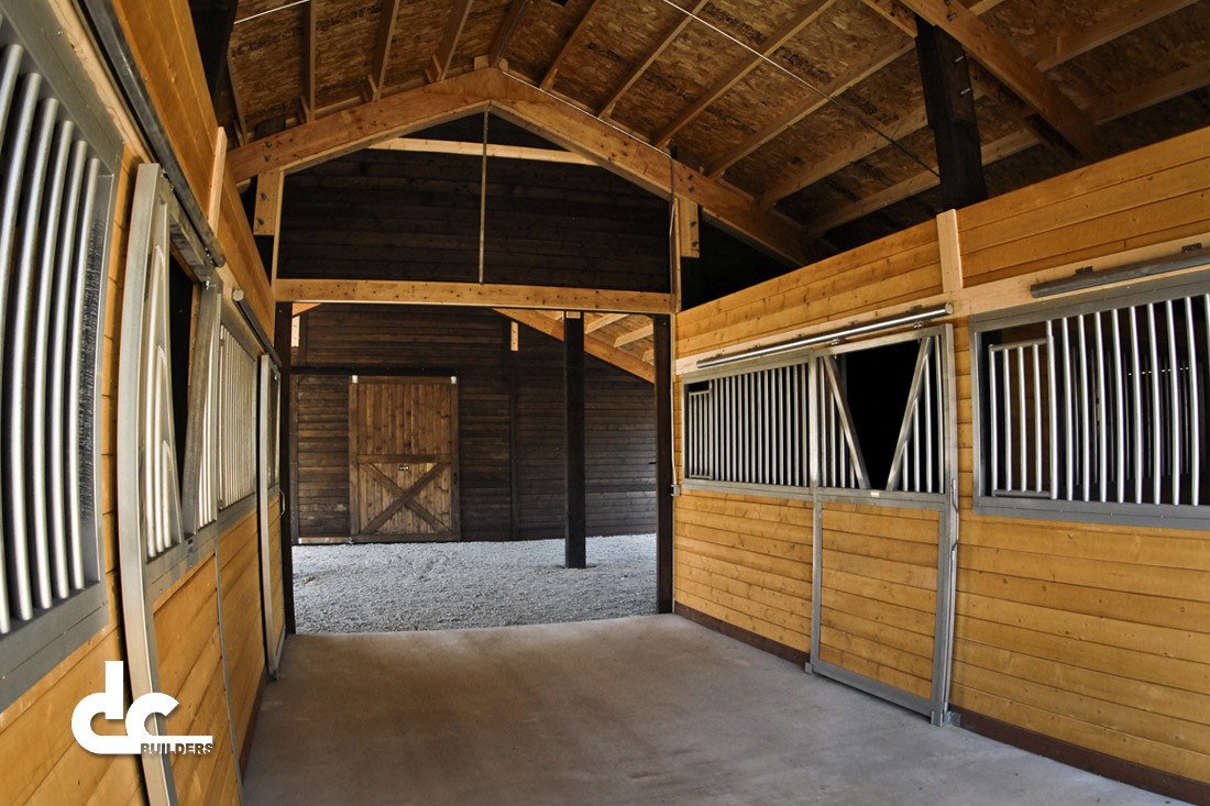 This wood barn in Paicines, California was custom built by DC Builders.