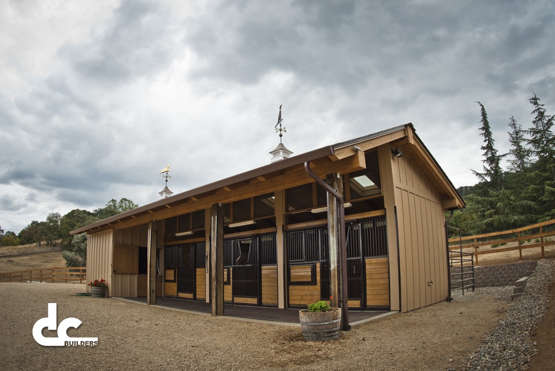 San-Jose-CA-Custom-Horse-Barn (4) This shed row style horse barn in San Jose, California was custom built by DC Builders.