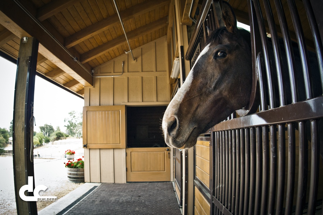 This custom horse barn in San Jose, California was designed and built by DC Builders.