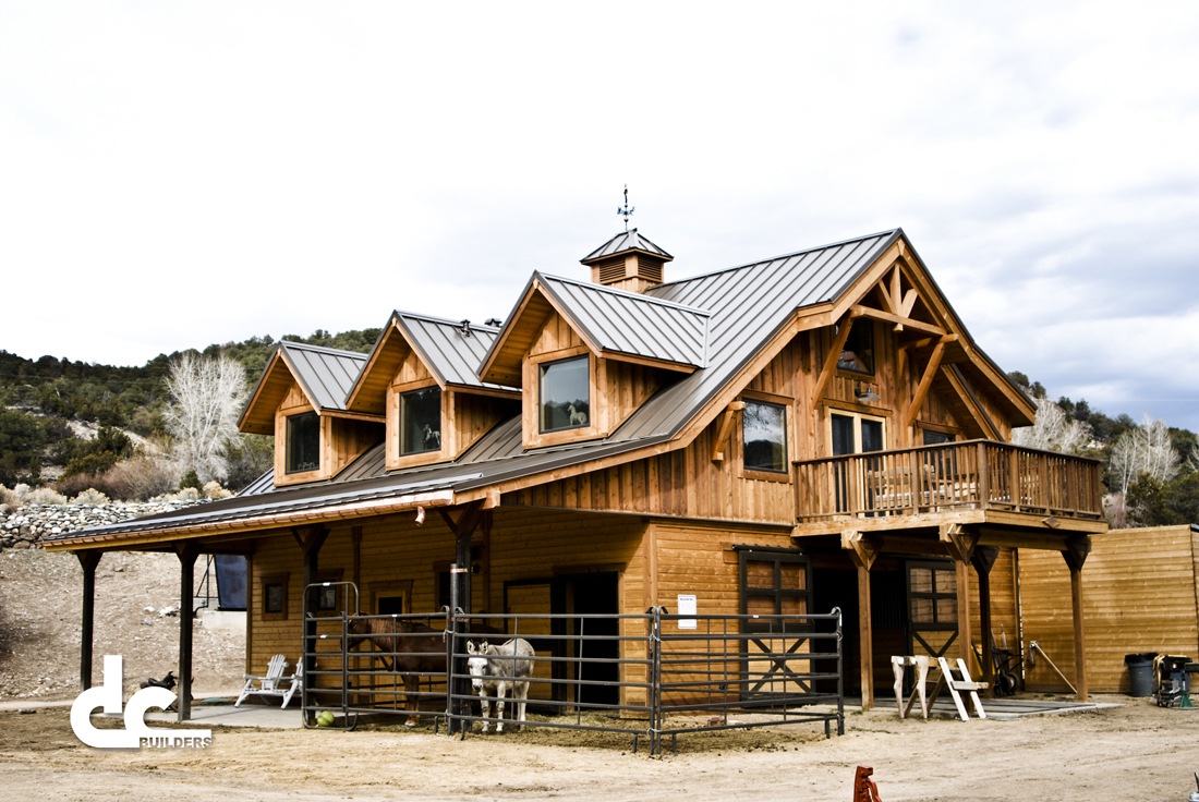 This barn with living quarters in Taos, New Mexico was custom built by DC Builders.