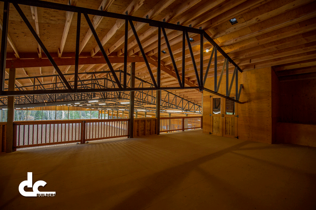 This large covered riding arena was expertly built by DC Builders to stand the test of time.